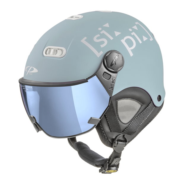 CP Carachillo XS ski helmet blue matt - helmet with mirror visor (☁/❄/☀)