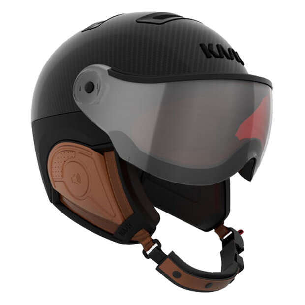 kask elite carbon brown skihelm met vizier visier