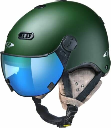 CP Carachillo Cashmere Ski helmet with visor grun 58-60 | Extra safe! | polarised &amp; photochrome visor