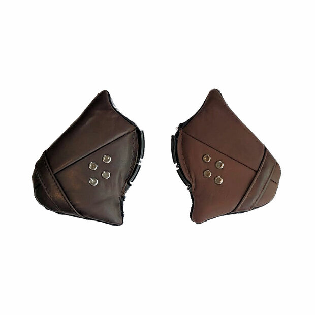 cp oorstukken leer bruin skihelm