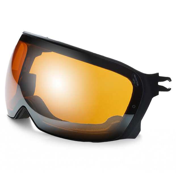 HMR Skihelm Vizier Zwart - VTS3 - Orange Mirror 