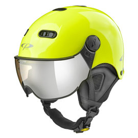 CP Carachillo XS ski helmet fluo yellow shiny - helmet with mirror visor (☁/❄/☀)