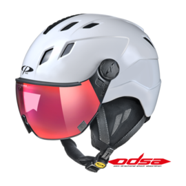 CP Corao+ ski helmet white shiny - photochrome & polarised visor (3 Choices) - very safe