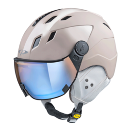 CP Corao+ Cashmere Ski Helmet Creme - photochrome & polarised visor (3 Choices) - very safe