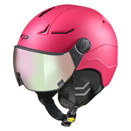 CP Coya+ Ski helmet with visor pink | Extra safe! | polarised & photochrome visor