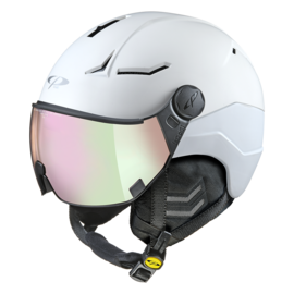 CP Coya+ Ski helmet with visor white | Extra safe! | photochrome visor