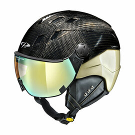CP Corao+ Carbon Limited Edition! ski helmet black gold gloss - photochromic & polarized visor (4 Choices)