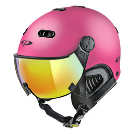 CP Carachillo fluo pink matt ski helmet - photochromic & polarised Visor (3 Choices)