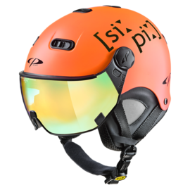 CP Carachillo XS ski helmet orange matt - helmet with mirror visor (☁/❄/☀)