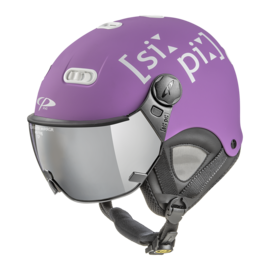 CP Carachillo XS ski helmet purple satin - helmet with mirror visor (☁/☀)