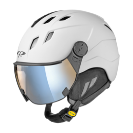 CP Corao+ Ski helmet with visor white | Extra safe! | polarised & photochrome visor