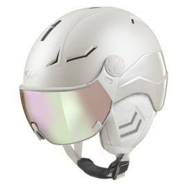 CP Coya+ Cashmere Ski helmet with visor white | Extra safe! | polarised & photochrome visor