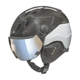 CP Corao+ Ski helmet with visor white shiny | Extra safe! | polarised & photochrome visor