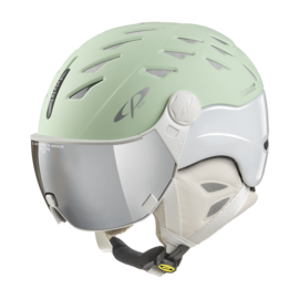 CP Cuma Ski helmet with visor green-wit | Extra safe! | photochrome visor