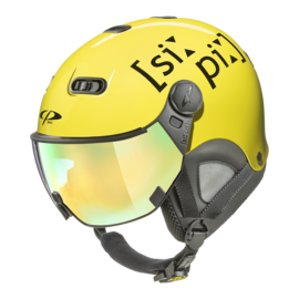 CP Carachillo XS ski helmet fluo yellow shiny - helmet with mirror visor (☁/❄/☀)
