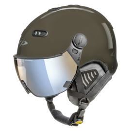 CP Carachillo Ski helmet with visor brown | Extra safe! | polarised & photochrome visor