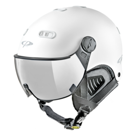 CP Carachillo Ski helmet with visor white | Extra safe! | Single Mirror visor