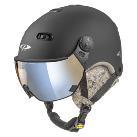 CP Carachillo Cashmere Ski helmet with visor black phyton | Extra safe! | polarised & photochrome visor