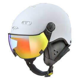 CP Carachillo white matt ski helmet - photochromic Visor (4 Choices)