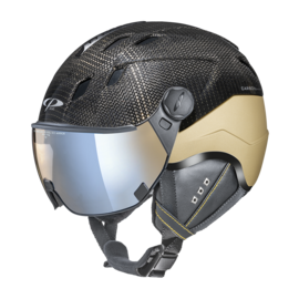 CP Corao+ Carbon Ski helmet black gold gloss  | Extra safe! | polarised & photochrome visor