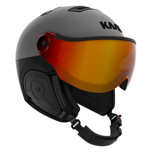 Skihelm met Vizier Kask Montecarlo Grey - Red Mirror Vizier 