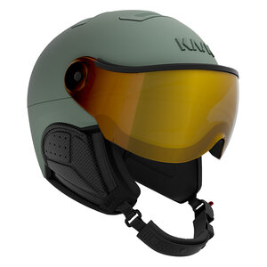 Skihelm met Vizier Kask Shadow Sage - Gold mirror